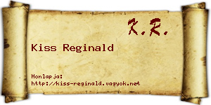 Kiss Reginald névjegykártya